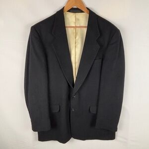 Fioravanti Soft 100% Cashmere Blazer Sport Coat Jacket Sz 46R Black 2-Button